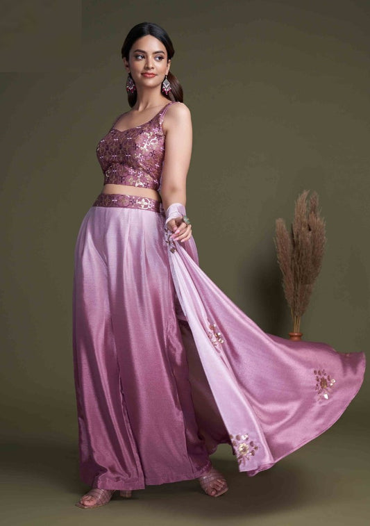 Lavender Classy Indo Western With Stylish Koti