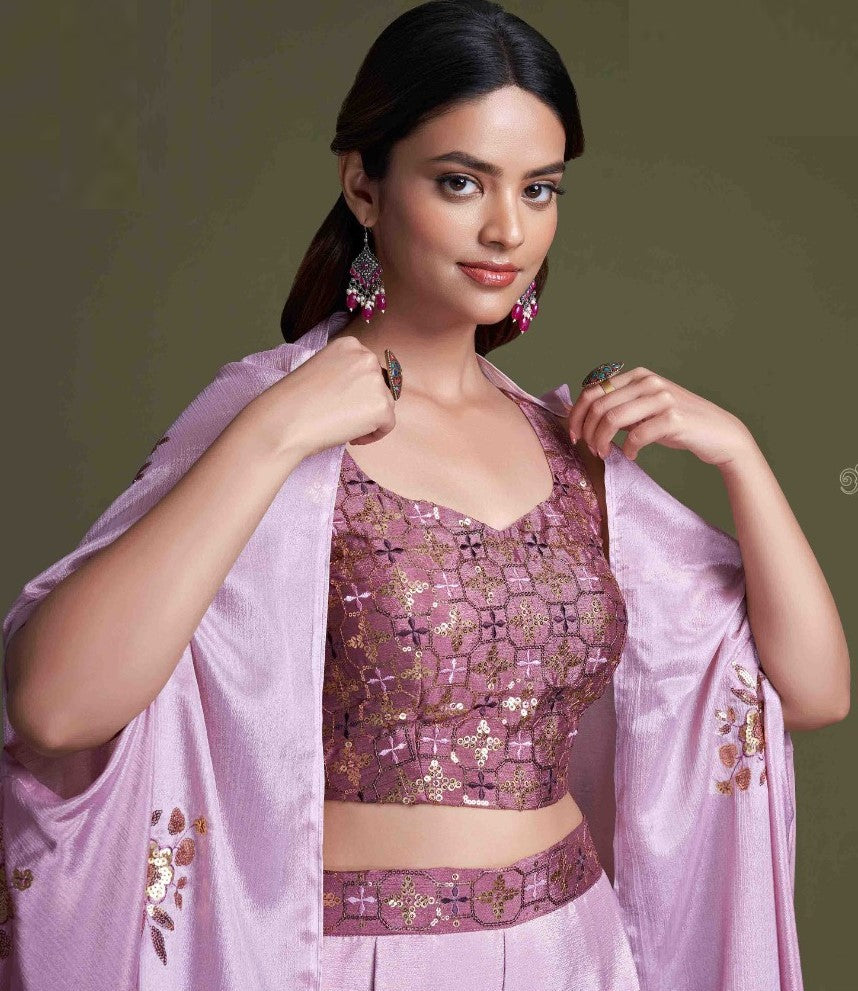 Lavender Classy Indo Western With Stylish Koti