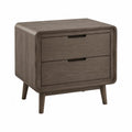 Comodino rettangolare 50 x 40 x 50 cm in MDF noce scuro con 2 cassetti