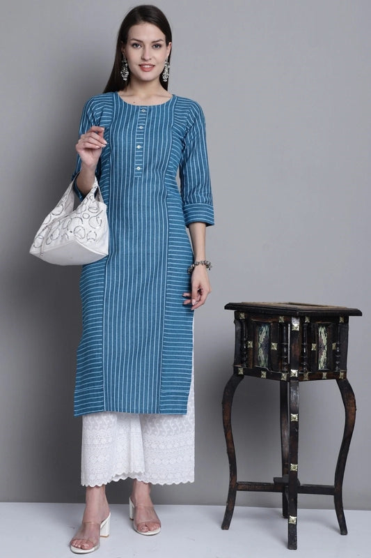 Blue Colour South Cotton Casual Wear Kurti For Women's