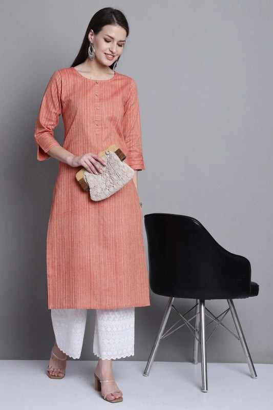 Orange Colour South Cotton Casual Wear Kurti For Women's