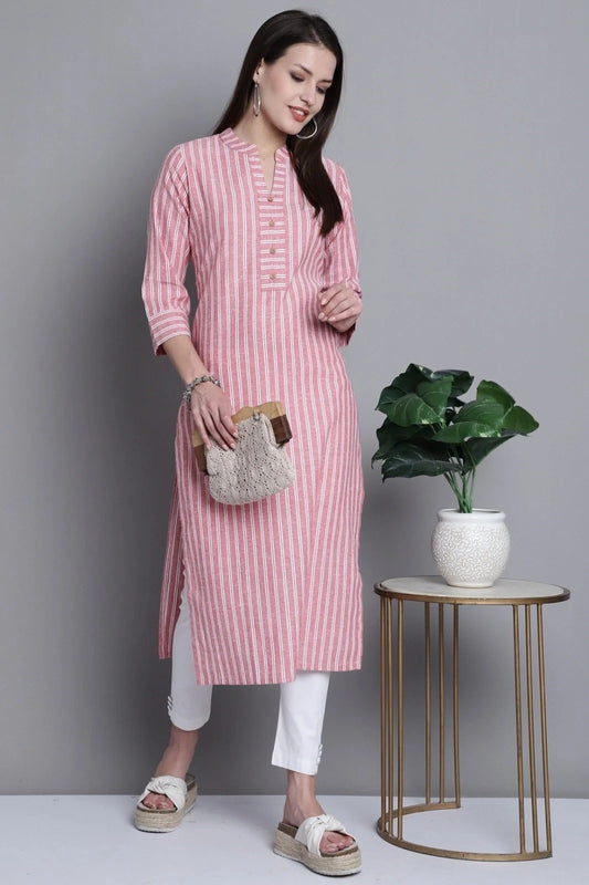 Pink Colour South Cotton Casual Wear Kurti For Women's