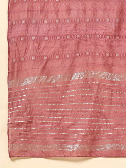 Maroon Colour Blend Silk Embroidery Work Party Wear Kurta Pant Dupatta Set For Women's
