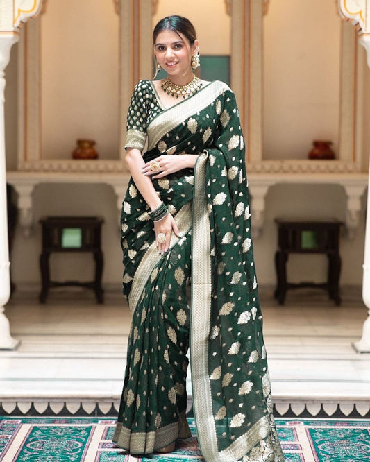 Beautiful Lichi Silk Sarees With Jacquard Work