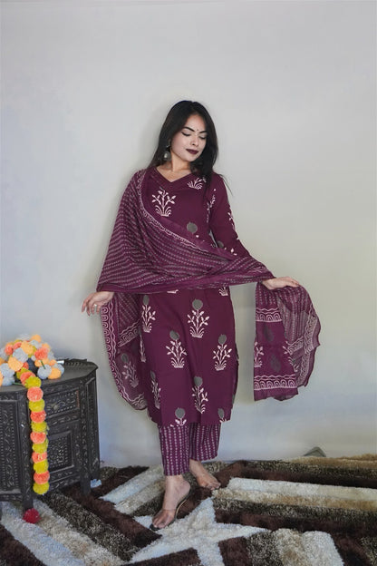 New Beautiful Design Rayon Suit With Bottom And Dupatta