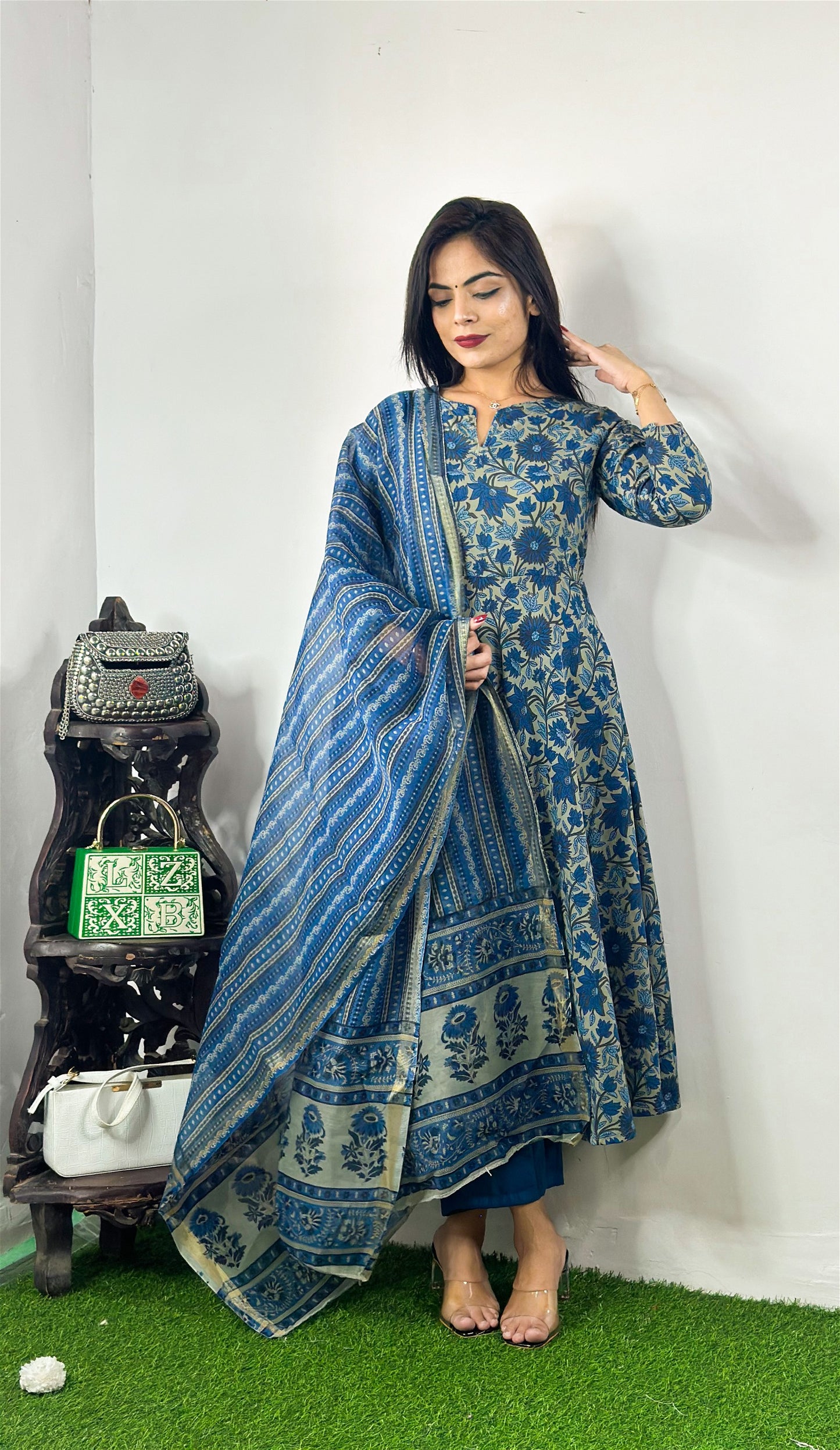 Beautiful Design Rayon Suit With Bottom And Dupatta